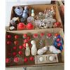 Image 1 : LOT OF 2 CARDBOARD TRAYS OF SALT AND PEPPER SHAKERS (GLASS) *RED TOPS, ETC*