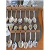 Image 2 : LOT OF COLLECTOR SPOONS (ONE DISPLAY CASE AND ONE HANGING BOARD)