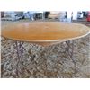 Image 2 : LOT OF 3 FOLD UP TABLES (WOOD WITH METAL LEGS) *ROUND* (60" DIAMETER X 29" H)