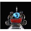 Image 2 : Navajo Sterling Silver & Gold Filled Pendant