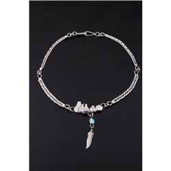 Navajo Sterling Pottery & Turquoise Necklace
