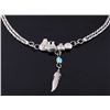 Image 3 : Navajo Sterling Pottery & Turquoise Necklace