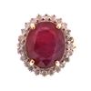 Image 10 : 12.94ct Ruby & Diamond 14K Gold Ring w/ Papers