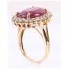 Image 11 : 12.94ct Ruby & Diamond 14K Gold Ring w/ Papers