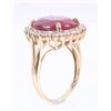 Image 12 : 12.94ct Ruby & Diamond 14K Gold Ring w/ Papers