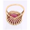 Image 18 : 12.94ct Ruby & Diamond 14K Gold Ring w/ Papers