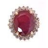 Image 4 : 12.94ct Ruby & Diamond 14K Gold Ring w/ Papers