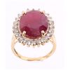 Image 5 : 12.94ct Ruby & Diamond 14K Gold Ring w/ Papers