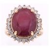 Image 7 : 12.94ct Ruby & Diamond 14K Gold Ring w/ Papers