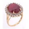 Image 9 : 12.94ct Ruby & Diamond 14K Gold Ring w/ Papers