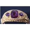 Image 25 : Highly Engraved 10K Gold & Rhodolite Garnet c1900-