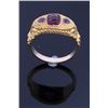 Image 9 : Highly Engraved 10K Gold & Rhodolite Garnet c1900-