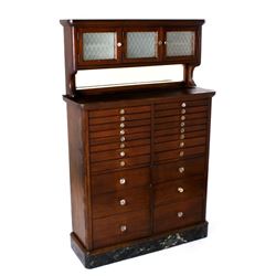 Antique Mahogany Veneer Dentistry Cabinet