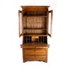 Image 3 : Oak Drop Front Secretary Curio Display Cabinet