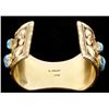 Image 12 : Navajo W. Haley 12K Gold & Turquoise Bracelet
