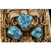 Image 9 : Navajo W. Haley 12K Gold & Turquoise Bracelet
