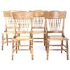 Image 1 : Four Floral Carved Oak Windsor Cane Webbing Chairs