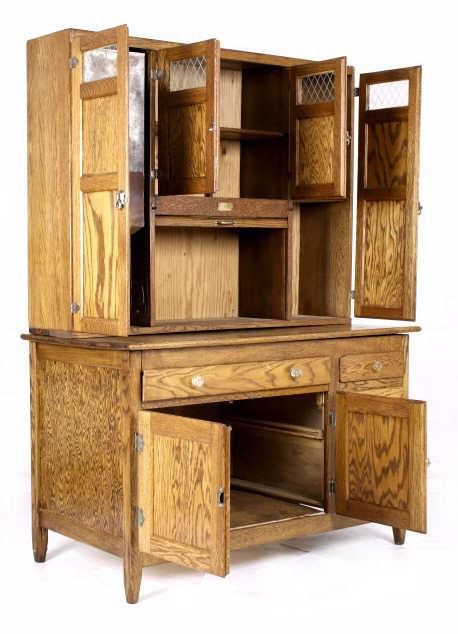 Early 1900 S Oak Full Size Hoosier Cabinet