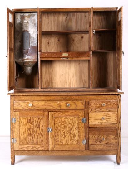 Early 1900 S Oak Full Size Hoosier Cabinet