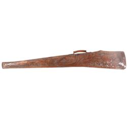 Rustic Western Hand Tooled Leather Rifle Scabbard