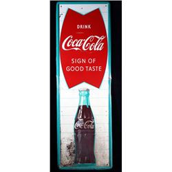 1950's Coca-Cola Vertical Metal Advertising Sign