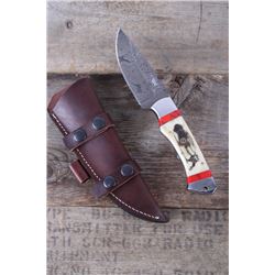 M.T. Knives Buffalo Scrimshaw & Jasper Damascus