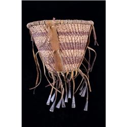 Apache Burden Basket with Jingle Cones c. 1950's