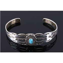 Navajo Fred Harvey Turquoise & Sterling Bracelet