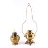 Early Ornate Brass Lamp Pair Large 19th-20th