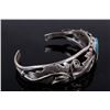 Image 2 : Native American Silver Floral Turquoise Bracelet