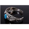 Image 3 : Native American Silver Floral Turquoise Bracelet