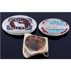 Collection of Elk Theme Silver and Bone Buckles