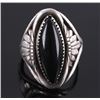 Image 1 : Navajo Sterling Silver and Jet Ring