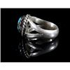 Image 3 : Signed Navajo Sterling Silver and Turquoise Ring