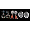 Image 1 : Set of Navajo Sterling Silver and Stone Earrings