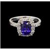 Image 2 : 14KT White Gold 1.47 ctw Tanzanite and Diamond Ring