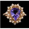 Image 2 : 2.43 ctw Tanzanite and Diamond Ring - 14KT Rose Gold