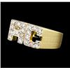 Image 1 : 0.50 ctw Diamond "AC" Initial Ring - 14KT Yellow Gold