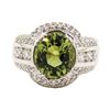 Image 1 : 6.82 ctw Tourmaline and Diamond Ring - 14KT White Gold