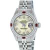 Image 2 : Rolex Ladies Stainless Steel Yellow MOP Diamond & Ruby Datejust Wristwatch