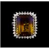 Image 2 : 11.85 ctw Ametrine Quartz and Diamond Ring - 14KT White Gold