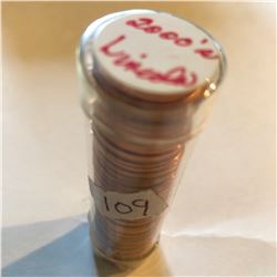 Roll of 52 Brilliant Uncirculated 2000s Lincoln Pennies