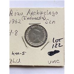 1962 Riau Archipelago Indonesia Sen Coin In UNC High Grade