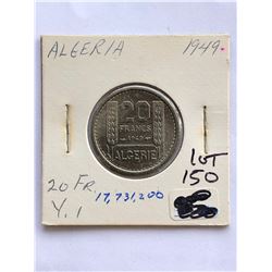 1949 Algeria 20 Francs Coin Hard to Get