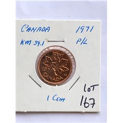 1971 Canada 1 Cent in PROOF LIKE High Grade