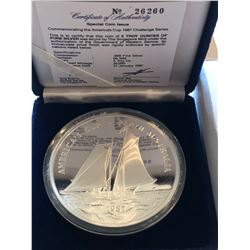 HUGE 5 Ounces of SILVER 1987 AMERICAS CUP PROOF in Original Box