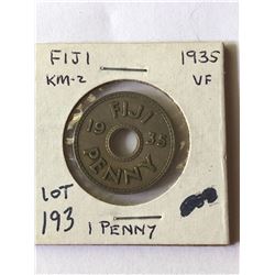 1935 Fiji Penny in Very Fine Grade