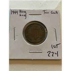 1949 HONG KONG 10 Cents Coin