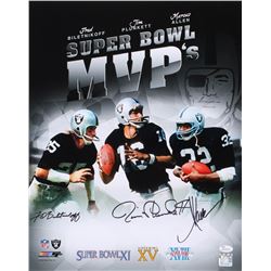 Marcus Allen, Jim Plunkett  Fred Biletnikoff Signed Raiders 16x20 Photo (JSA COA)
