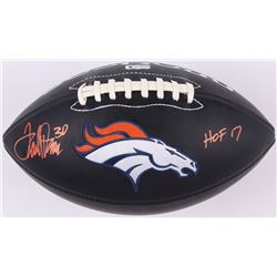 Terrell Davis Signed Denver Broncos Logo Football Inscribed "HOF 17" (Radtke COA  Davis Hologram)